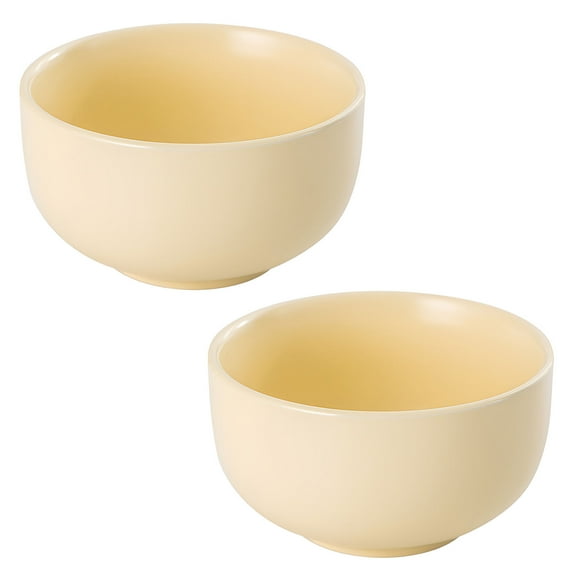 Large Cereal Bowls Set, Soup Bowls Microwave Safe, Rice Bowls, Breakfast Bowls, Ceramic Cereal Bowls-yellow-Set of 2