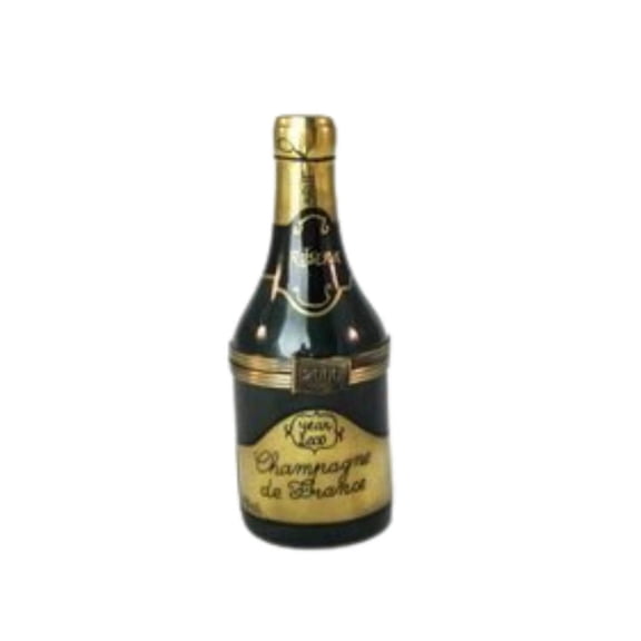 Large Rare Retired Champagne Bottle | Limoges Boutique Limoges Box Porcelain Figurine