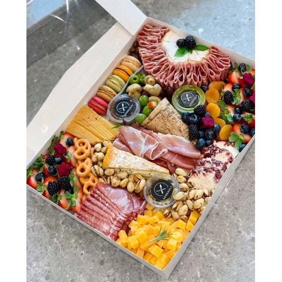 Large Charcuterie Favor Rectangle Grazing Box w/Mini Forks Tongs Packaging Only- NO FOOD INCLUDED