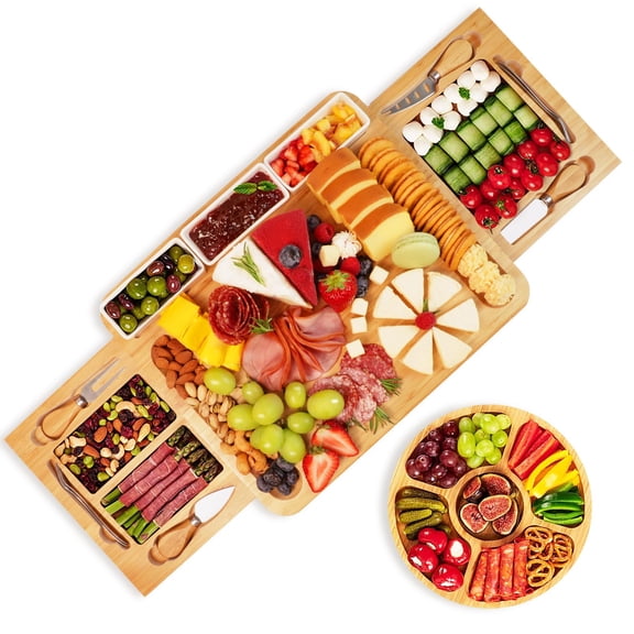 Large Charcuterie Serving Tray Set for Meats Cheeses Appetizers
