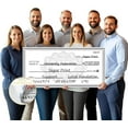 thumbnail image 1 of Big Check Giant Check - 40x16 Inch Double-Sided Reusable Award Supply | Dual-Color Dry Erase Board for Corporate Events & Fundraisers (Black/Blue) with 2 Markers & Guide, 1 of 7