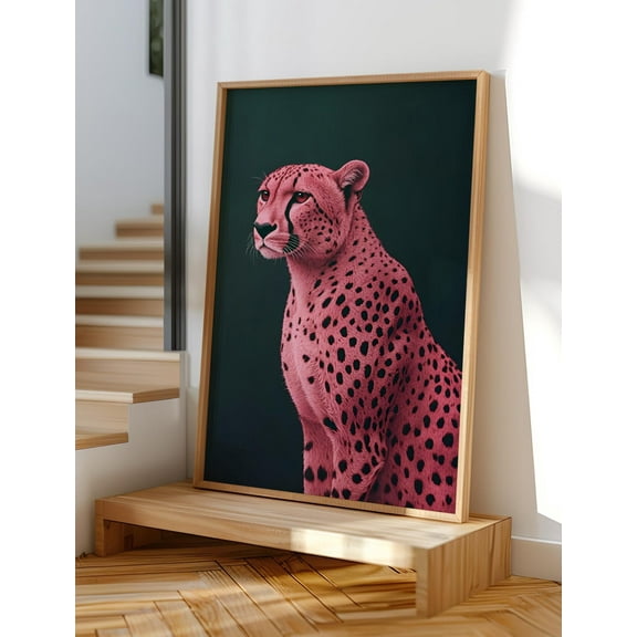 Large Cheetah Wall Art, Maximalist Wall Decor, Leopard Art Print, Glam Preppy, Dorm Teen Room, Trendy, Wall Art, Modern Wall Decor, 8x12 UNFRAMED
