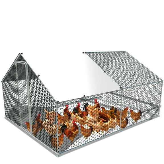 Large Chicken Coop Big Metal Chicken House Chicken Pen Outdoor for 18 Chickens Poultry Cage with Waterproof Cover Anti-Ultraviolet Cover for Outdoor Backyard Farm Use (127.4 Square Feet)