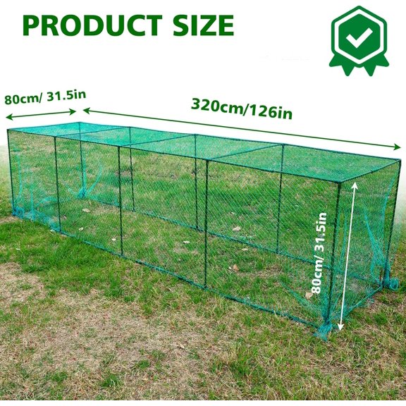 Large Chicken Tunnels, 126 x 31IN Portable Chicken Coop Cube Run, Chicken Tunnel for Outside Yard, Chickens Runs for Yard Easy Installation Poultry Coop Suitable for Duck, Rabbit