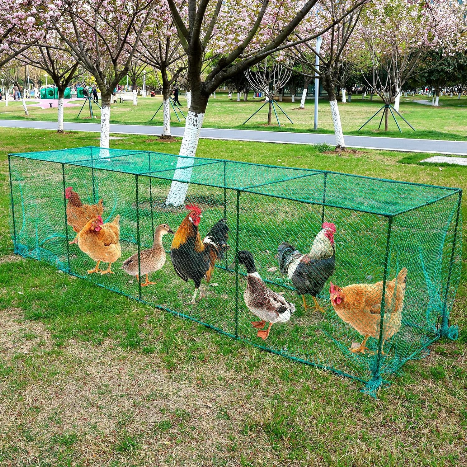 Large Chicken Tunnels,126 x 31IN Portable Chicken Coop Cube Run, DIY Chicken Tunnel for Outside Yard, Chickens Runs for Yard Easy Installation Poultry Coop Suitable for Duck, Rabbit