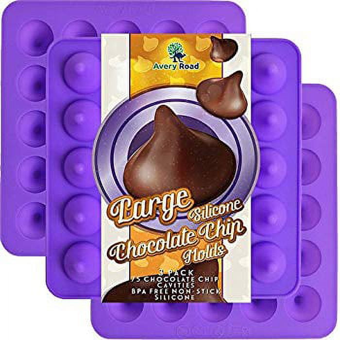 Large Chocolate Chip Mold Silicone 3 Pack - Kisses Shaped Premium