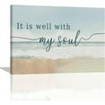 thumbnail image 1 of Large Christian Wall Art It Is Well With My Soul Pictures Wall Decor Bible Verse Canvas Painting Print Modern Home Decor Artworks Framed for Living Room Bathroom Master Bedroom Sign Church 16"x12", 1 of 7