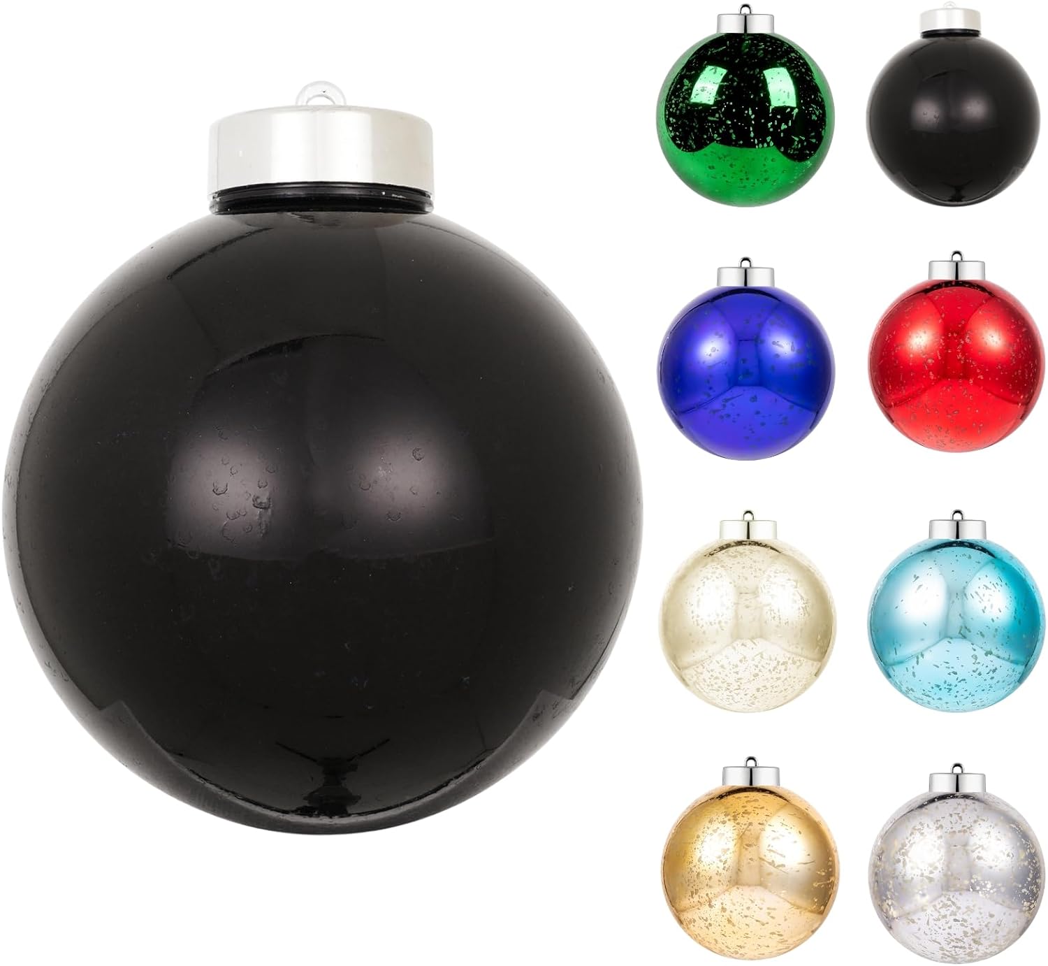 Large Christmas Ball Ornaments,1pcs Black Giant Shatterproof Plastic
