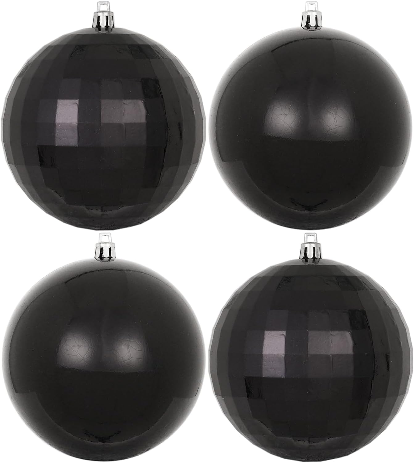 Large Christmas Ball Ornaments,4pcs Black Giant Shatterproof Plastic