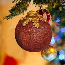 Large Christmas Balls, Pre-Lit Glass Christmas Ornaments Ball, Handblown Sequin Glass Balls Hanging, Red Globe Lighted Christmas Balls for Xmas Tree Mantel, Tabletop Decor