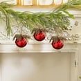 thumbnail image 1 of Large Christmas Bell Ornaments Set with Pine Cone and Berry Design, Rustic Farmhouse Hanging Decor for Tree Mantel and Holiday Garland, Iron Metal Construction(Red), 1 of 5