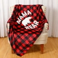 thumbnail image 1 of Large Christmas Black and Red Buffalo Plaid Blanket Mama Bear Gifts for Mom Soft Flannel Blanket Presents for Birthday Mother''s Day from Daughter Son Husband 50 x 60 Inch, 1 of 6