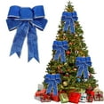 thumbnail image 1 of Large Christmas Bow Glitter Glittering FabricGold Gift Ribbon Tree Decorations Kids/ Christmas decoration bow blue, 1 of 8