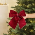 thumbnail image 1 of Large Christmas Bow for Tree Decorations 9.84x7.87 Inch Red Velvet Bow with Gold Edging Wrinkle Resistant Fabric Holiday Bow for Wreaths Gift Packages Staircase Railings and Party Decor, 1 of 7