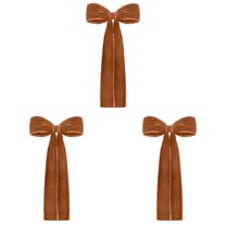 Large Christmas Bows for Staircase Garland Wreath, 17in x 8in Vintage Ribbon Bows with Twist Tie for Xmas Tree Holiday Indoor Outdoor Decorations (Yellow-3pc)