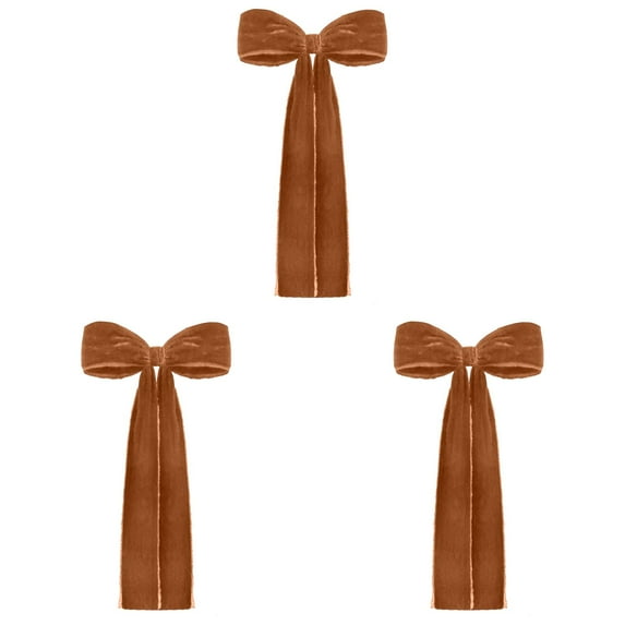 Large Christmas Bows for Staircase Garland Wreath, 17in x 8in Vintage Ribbon Bows with Twist Tie for Xmas Tree Holiday Indoor Outdoor Decorations (Yellow-3pc)