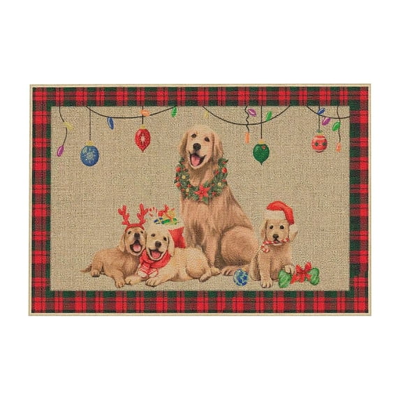 Large Christmas Door Mat – 31.5"x19.7" Non-Slip Water-Absorbent Entry Rug with Festive Designs, Indoor Outdoor Bathroom Floor Mat for Holiday Décor