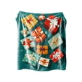 thumbnail image 1 of Large Christmas Flannel Blanket – 51x40in Soft Polyester Throw with Festive Holiday Print, Cozy Lightweight Blanket for Bed, Sofa, Travel & Xmas Gift, 1 of 5