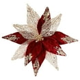 thumbnail image 1 of Large Christmas Flowers, Artificial Glitter Poinsettia Flowers Christmas Tree Ornaments Xmas Wreath Garland Decoration(11.4Inch,Red), 1 of 8