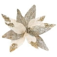 thumbnail image 1 of Large Christmas Flowers, Artificial Glitter Poinsettia Flowers Christmas Tree Ornaments Xmas Wreath Garland Decoration(11.4Inch,White), 1 of 5