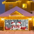 thumbnail image 1 of Large Christmas Garage Door Cover, Snowflake Themed Outdoor Holiday Decor Banner for Patio Porch Party Photo Background(A), 1 of 4