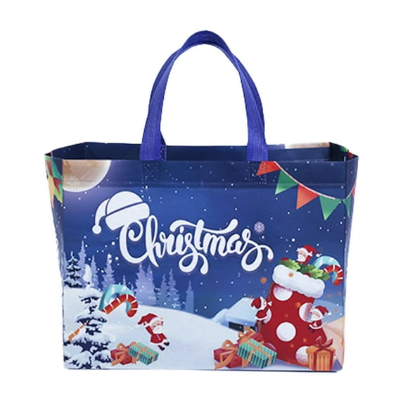Large Christmas Gift Bags, Reusable Non-Woven Christmas Bags for Gifts Wrapping Xmas Holiday Party Decoration (Blue)