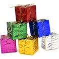 thumbnail image 1 of Large Christmas Ornaments 6Pcs Christmas Tree Metallic Foil Wrapped Ornaments Decoration Boxes Ornaments Party Favors,hristmas Tree Hanging Decorations (Random Color,3.14Inch), 1 of 8
