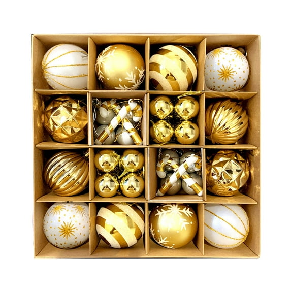 Large Christmas Ornaments Tree Decorations, 40ct 2.36 Inch Shatterproof Candy Cane Vintage Decorative Hanging Tree Ball Ornaments Set, Cute Holiday Party Indoor Home Decor