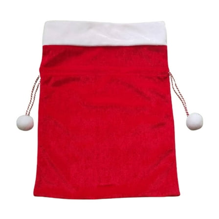 Large Christmas Santa Sack 19.7x27.6 Inch, Oversized Velvet Gift Bag with Drawstring for Holiday Present Wrapping, Christmas Party Supplies and Festive Home Decor (1PC, Red)