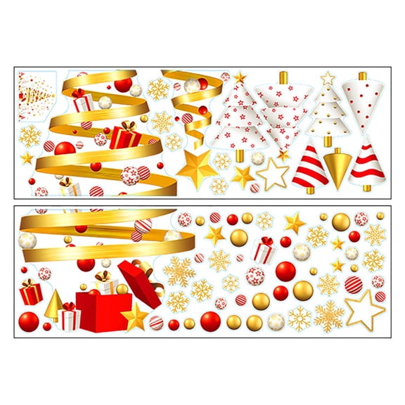 Large Christmas Snowflake Window Cling Sticker, 100X35Cm Static Decal For Glass, Wall, Door, Removable Holiday Decor, Festive Home And Office Decoration