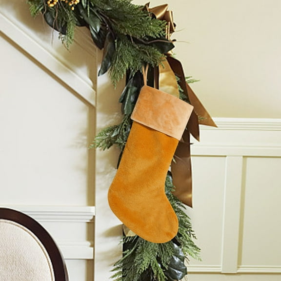 Large Christmas Stockings for Fireplace | Festive Holiday Decorations & Gift Bags | 50x27cm Polyester Stocking with Hanging Loop | Candy & Present Storage for Kids