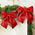 thumbnail image 1 of Large Christmas Tree Bow Topper, Wedding Decoration for Arch Chair Back, Giant Velvet Bow for Party Gift Packaging, Wreath and Holiday Decor, 1 of 6