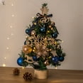 thumbnail image 1 of Large Christmas Tree Decorations,Christmas Decorations, Mini Green Table Christmas Tree with 30 LED Lights and Wooden Base for Holiday Gift Set Home Office Party Desk,11.87INCH, 1 of 8
