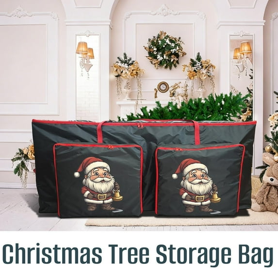 Large Christmas Tree Storage Bag, Artificial Tree Storage Cover, Waterproof Holiday Decor Organizer, Heavy Duty Storage Sack with Double Zipper, 48x20x15 Inch Xmas Tree Bag for Garage Attic