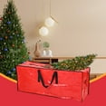 thumbnail image 1 of Large Christmas Tree Storage Bag for Artificial Trees up to 7.5ft | 65" x 30" x 15" Waterproof Holiday Xmas Bag with Reinforced Handles & Zipper | 1-Pack Red or Green Storage Case for Seasonal Decor, 1 of 8