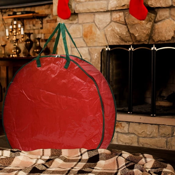 Large Christmas Tree Storage Bag with Handles - Durable PE Material Holiday Organizer for Decorations, Lights & Xmas Accessories - Space Saving Foldable Design