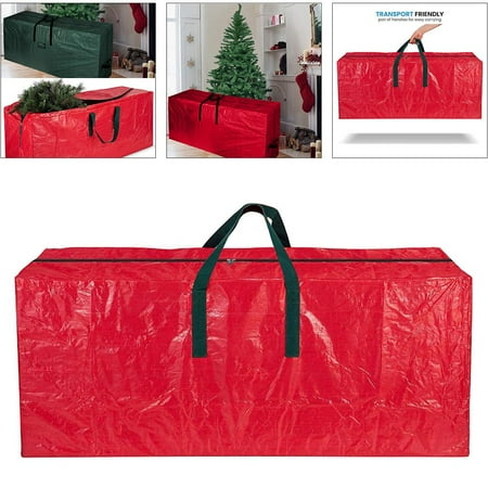 Large Christmas Tree Storage Bag, Strong And Durable Waterproof Resistant Artificial Tree Storage Bag Fits to 9ft - Red , 65x76x38cm Red_165x76x38cm