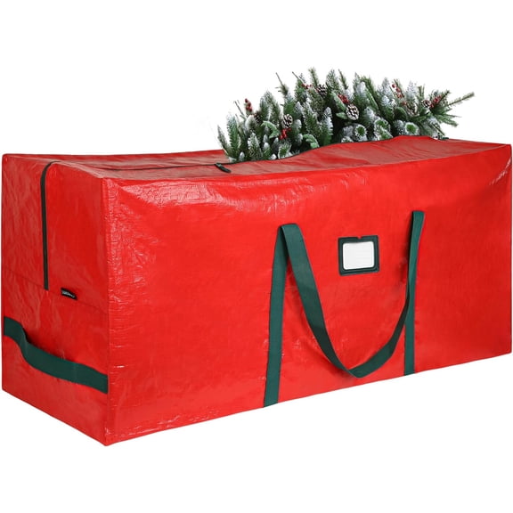 Large Christmas Tree Storage Bags Heavy Duty Tree Bags Holiday Storage Bags Protects From  Or Dust,Alternative To Xmas Tree Storage Box (Red, 7.5 Ft)