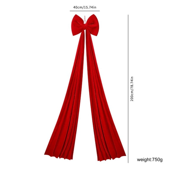 Large Bow Christmas Tree Topper and Decoration, Oversized Festive Bows for Tree Topping, Front Door Decor, and Outdoor Holiday Displays
