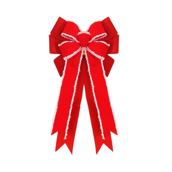 Large Christmas Tree Topper Linen Bow for Home Decor, Big Festive Bowknot Ornament for Xmas Tree, Holiday Party & Wall Hanging Decorations