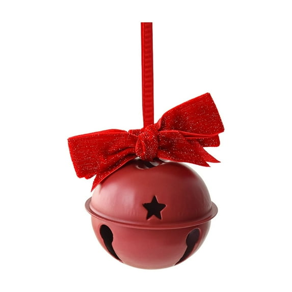 Large Christmas Vintage Bells Christmas Tree Ornaments Jumbo Rustic Jingle Bells with Hanging Rope and Ribbon for Christmas Door Home Garden Decor DIY Craft