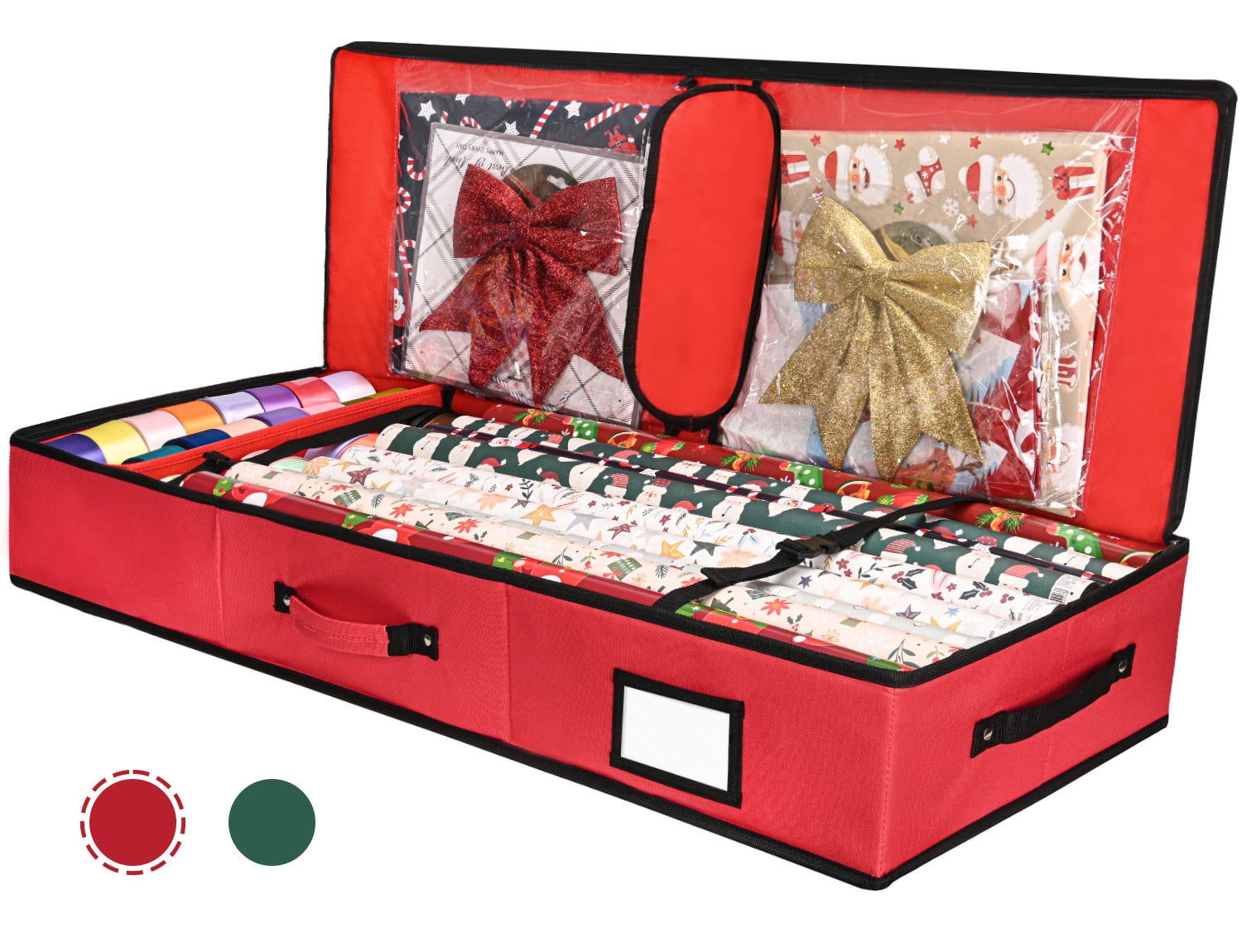 Christmas Wrapping Paper Storage Organizer with Flexible Partitions, 40