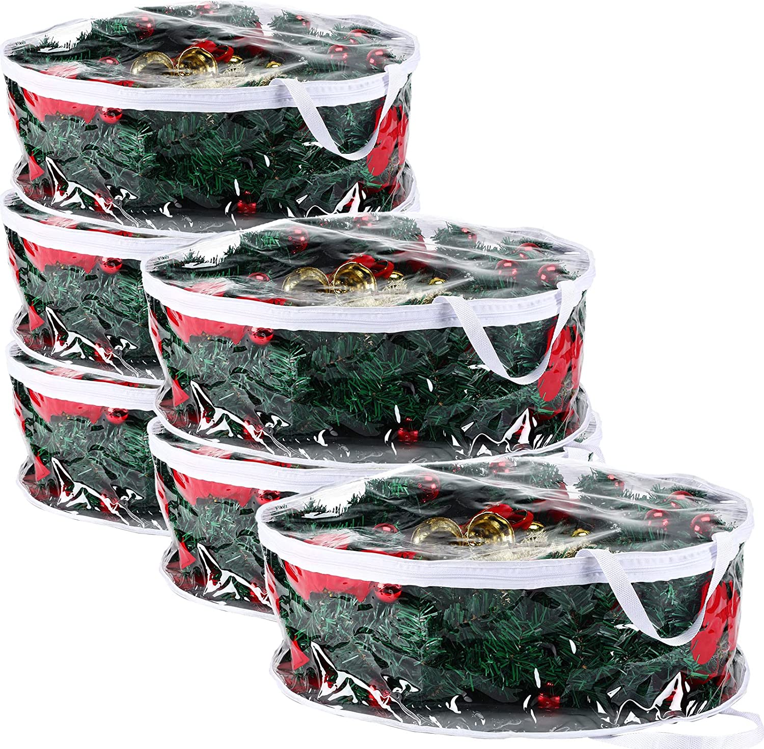 Large Christmas Wreath Storage Container, 30 Inch Clear Plastic Wreath