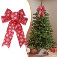 thumbnail image 1 of Large Christmas snowflake Bows Ornaments, Sparkly Star‑Speckled Bow Decor forXmas Tree, Wreath, Gift Wrapping, Holiday Home Hanging Decorations, 1 of 7
