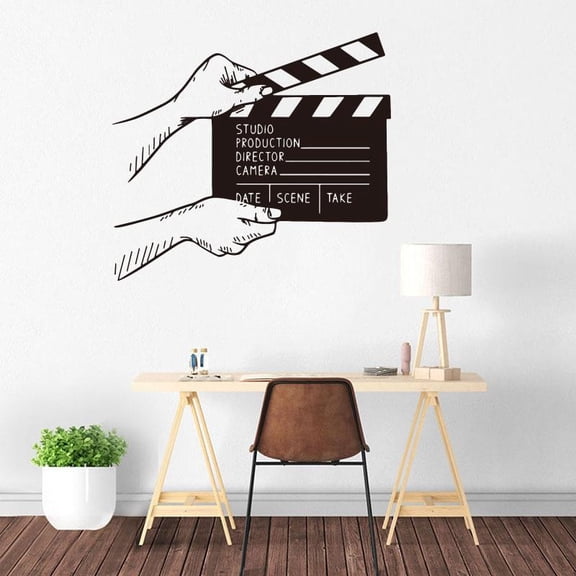 Large Cinema Theater Clapperboard Movie Wall Sticker Leisure Room Filmmaking Film Wall Decal Bedroom Vinyl Home Decor 40cmx36cm