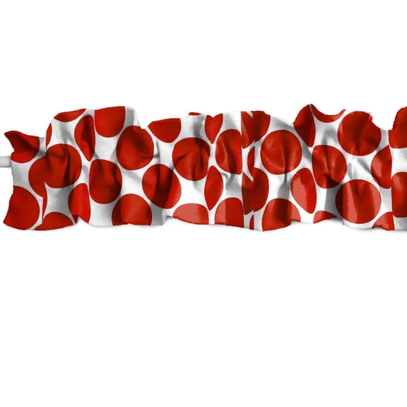 Large Circle Dots Cotton Curtain Sleeve Topper Window Treatment