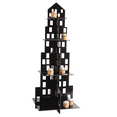 thumbnail image 1 of Large City Cupcake Holder 16” x 42” Foam City 4-Tier Party Cake Stand, Black, 1 of 5