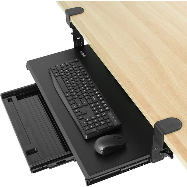 Large Clampon Height Adjustable Keyboard Tray, Pull Out Platform