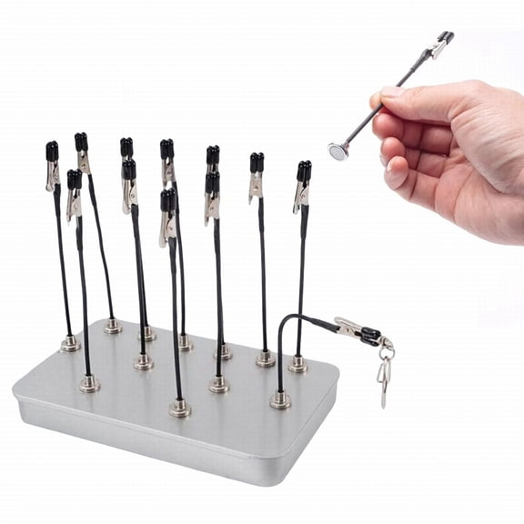 Large Clamps Metal Model Painting Stand Base Holder with 12 Pcs Magnetic Alligator Clip Sticks Set, Model Holder for Painting,Airbrush Alligator Clips for Hobby Model Parts, 1 Set