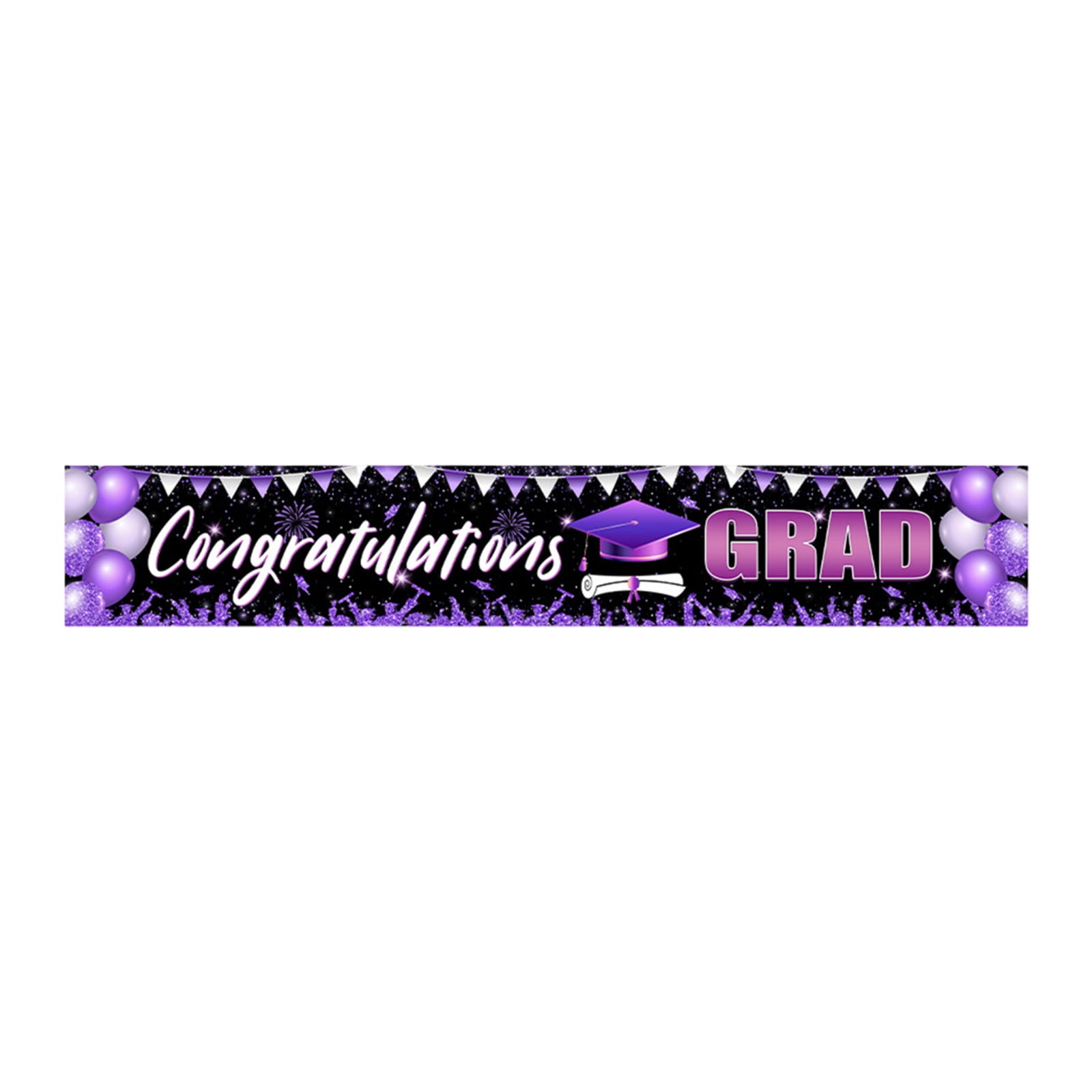 Purple Glitter Congrats Grad Banner - Pre-Strung Class Of 2024 Graduation Decor, 9.8ft Strand For Party & Photos - View #8